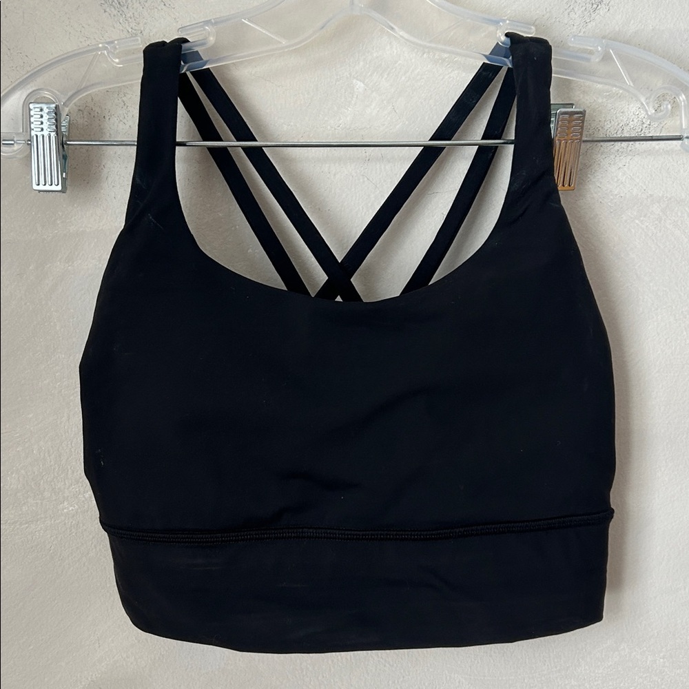 Lululemon Energy Bra Long Line Medium Support B-D Cup Black